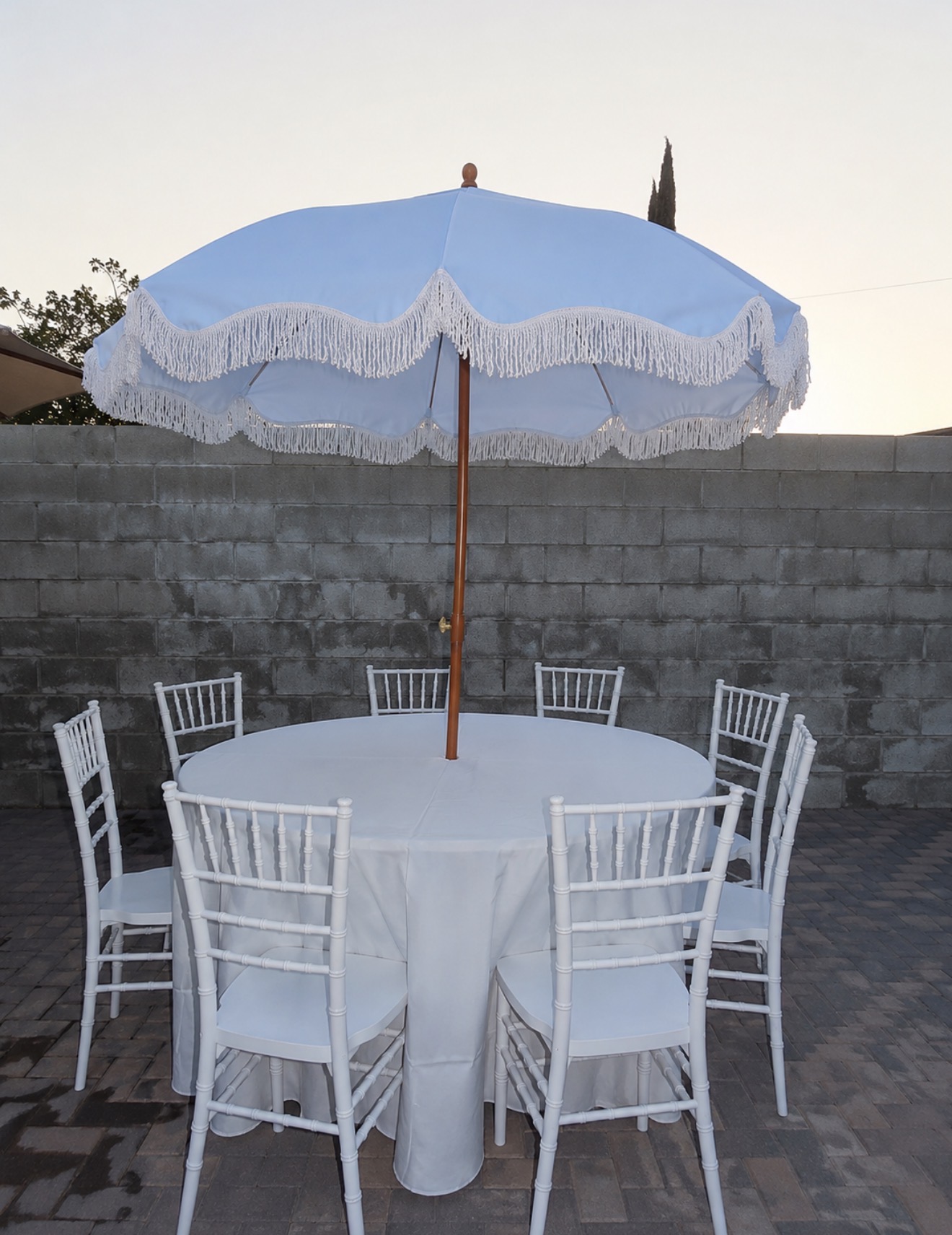 Umbrella Table Set — Blue