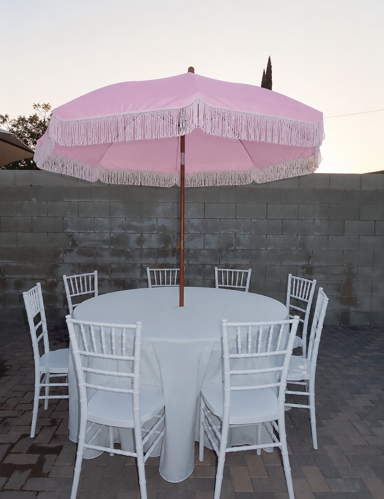Umbrella Table Set — Pink